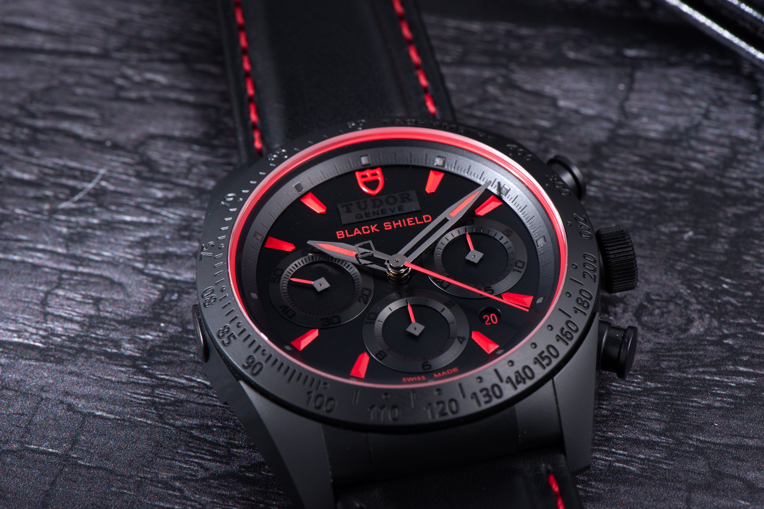 Tudor black 2024 shield red