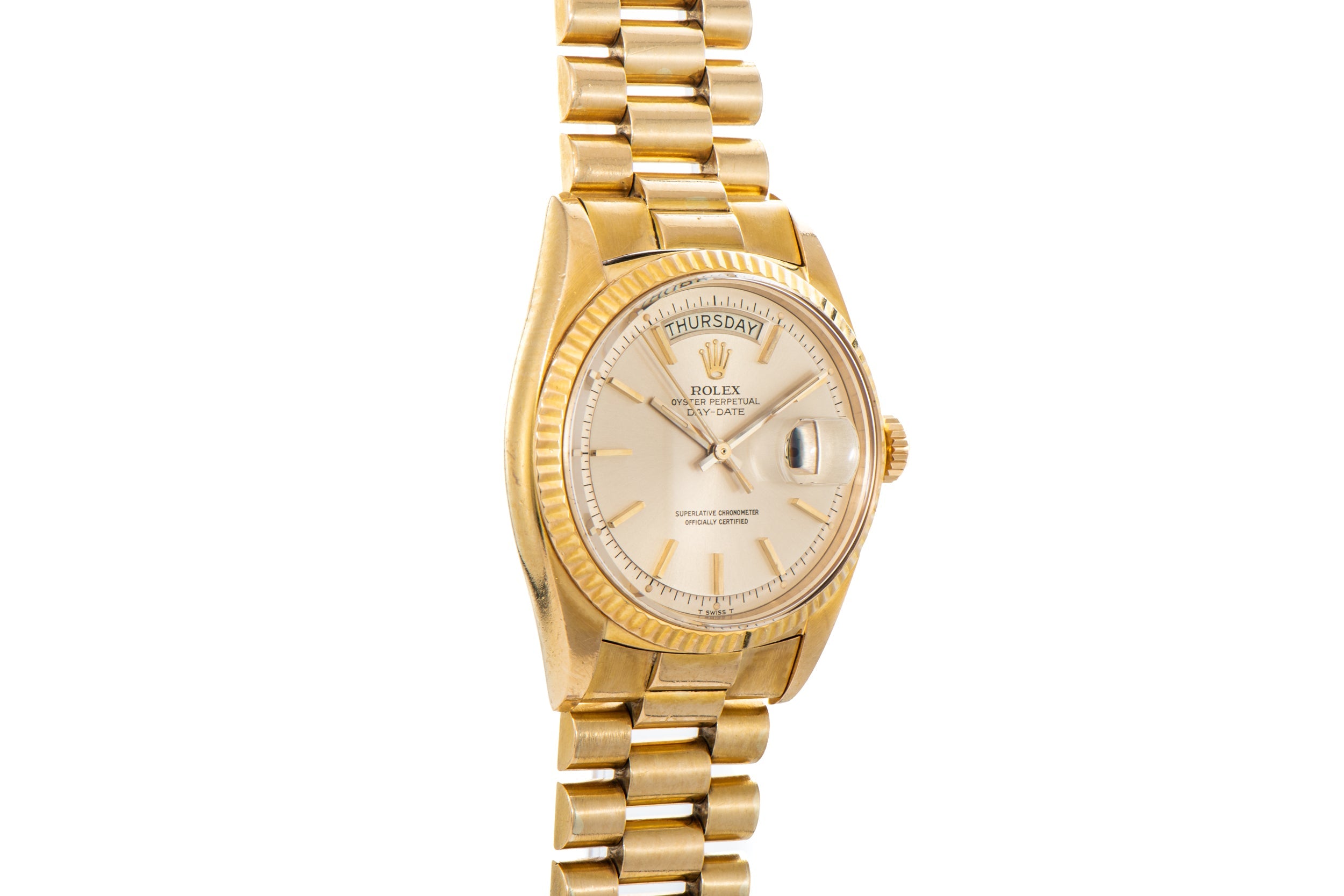 Rolex day date solid on sale gold