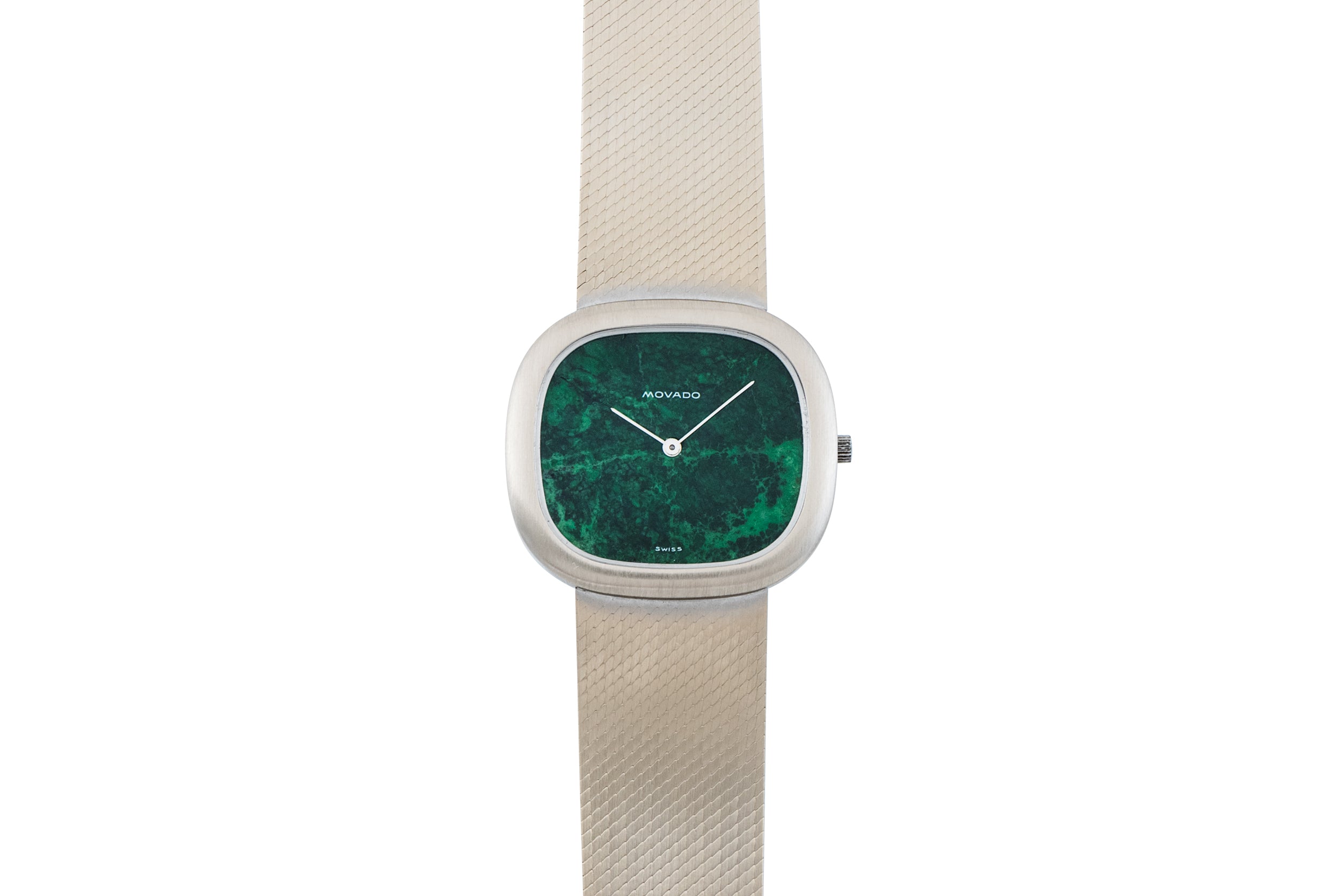 Movado White Gold Malachite Dress Watch