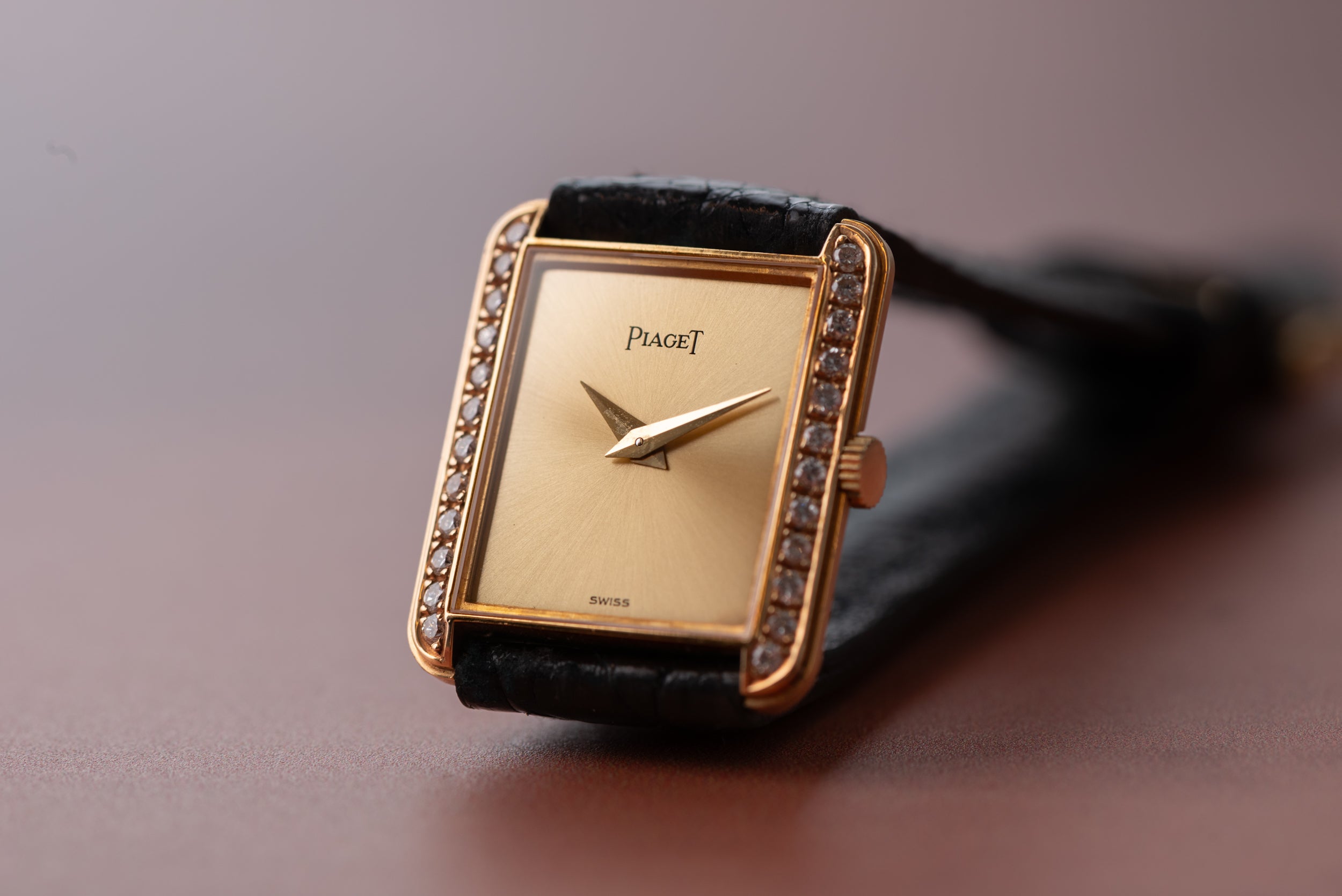 Piaget Yellow Gold Diamond Set Dress Watch Analog Shift