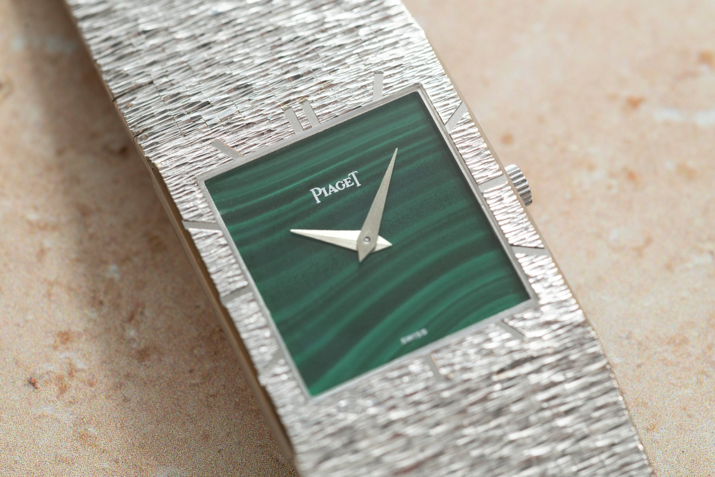 Piaget White Gold Malachite Dress Watch Analog Shift