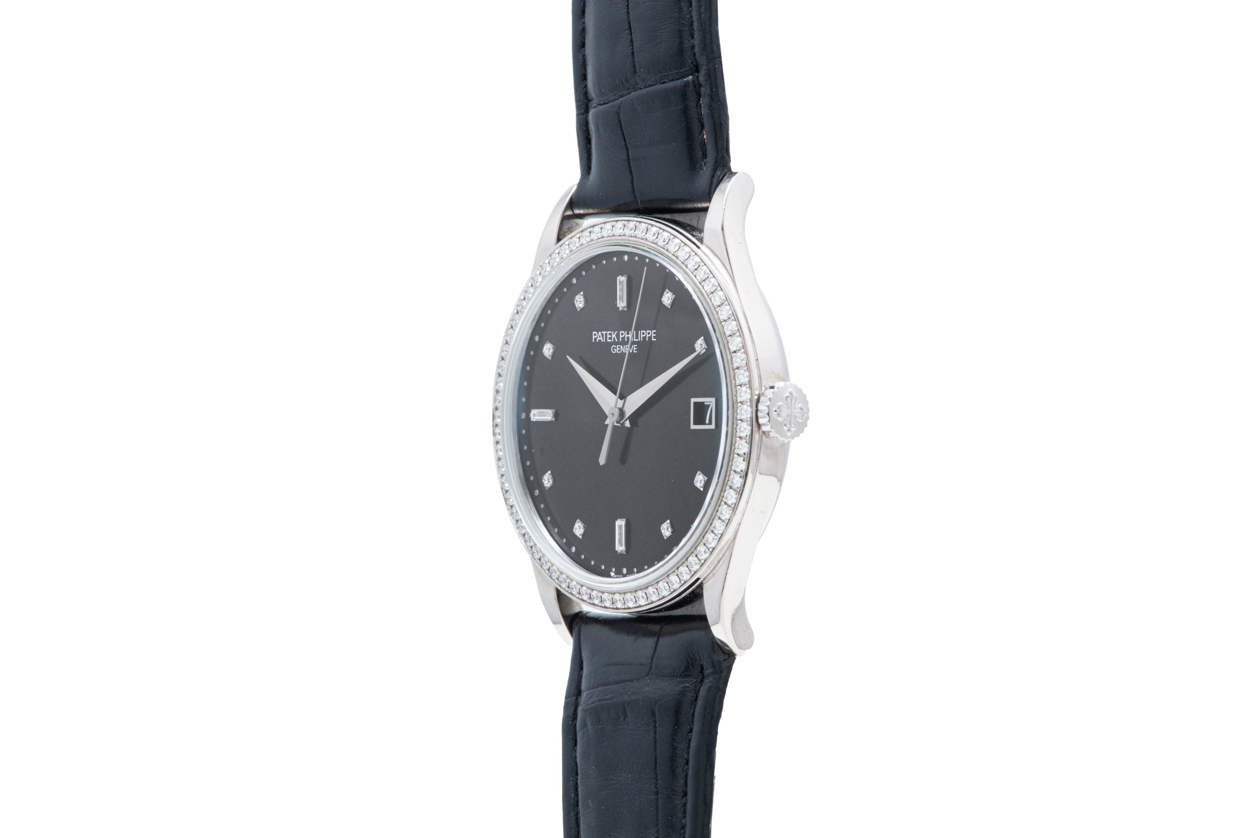 Patek philippe calatrava deals diamond bezel