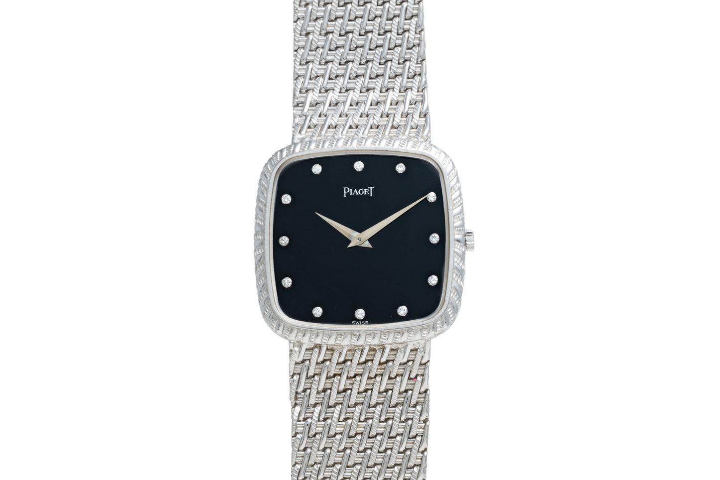 Piaget Onyx Dial White Gold Dress Watch