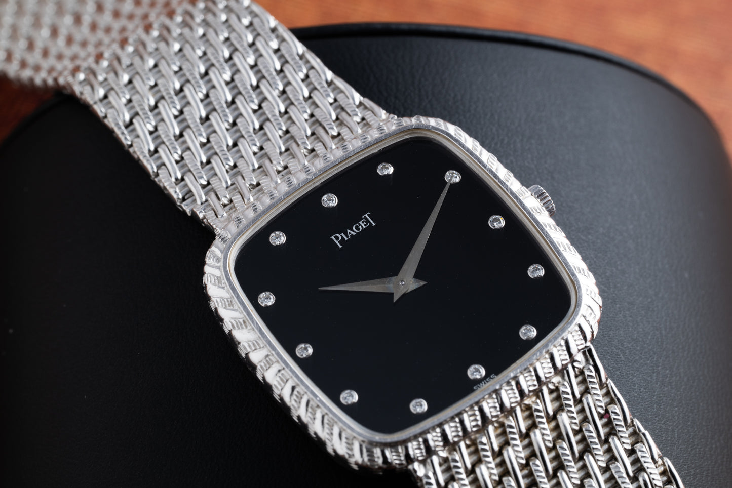 Piaget Onyx Dial White Gold Dress Watch