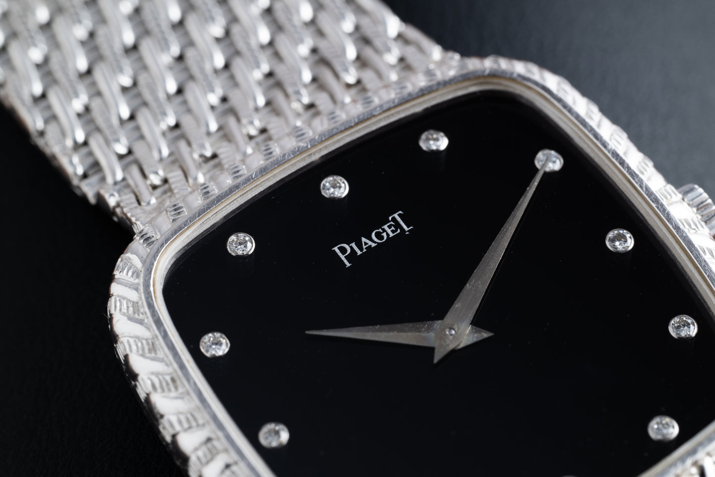 Piaget Onyx Dial White Gold Dress Watch