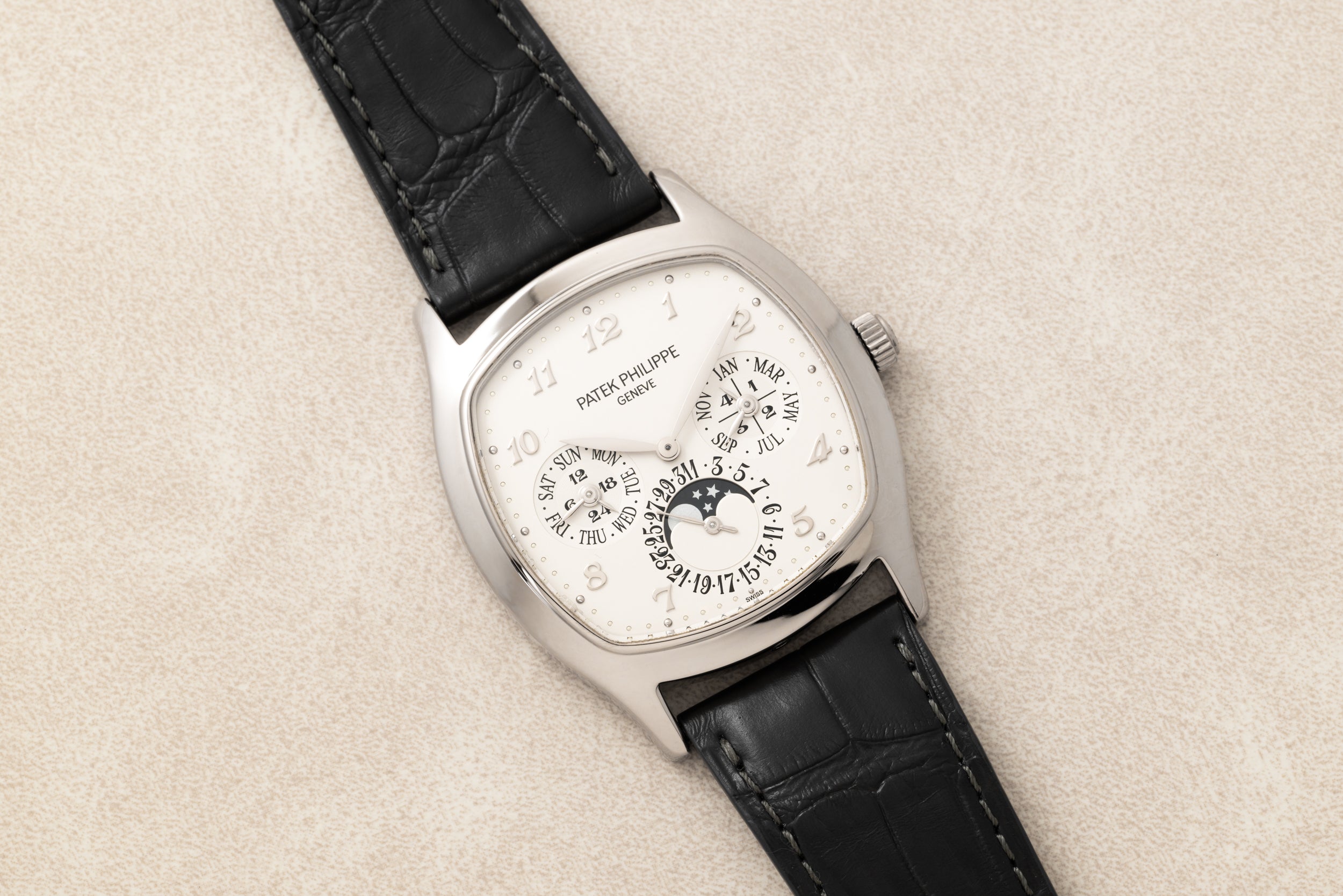 Patek Philippe Tonneau Perpetual Calendar Analog Shift