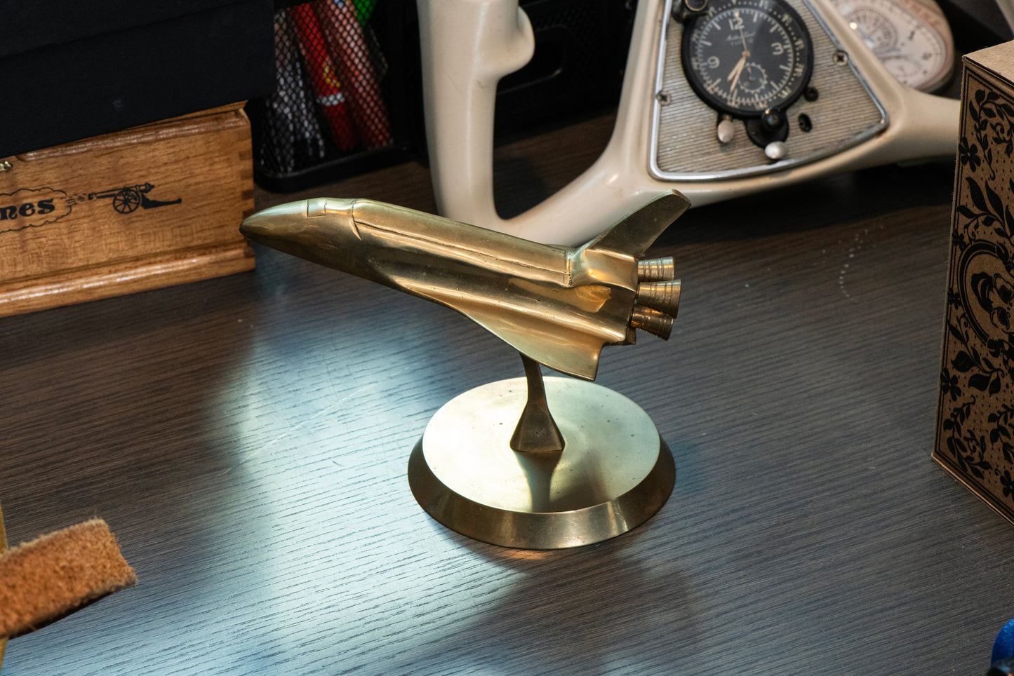 Brass Space Shuttle Sculpture