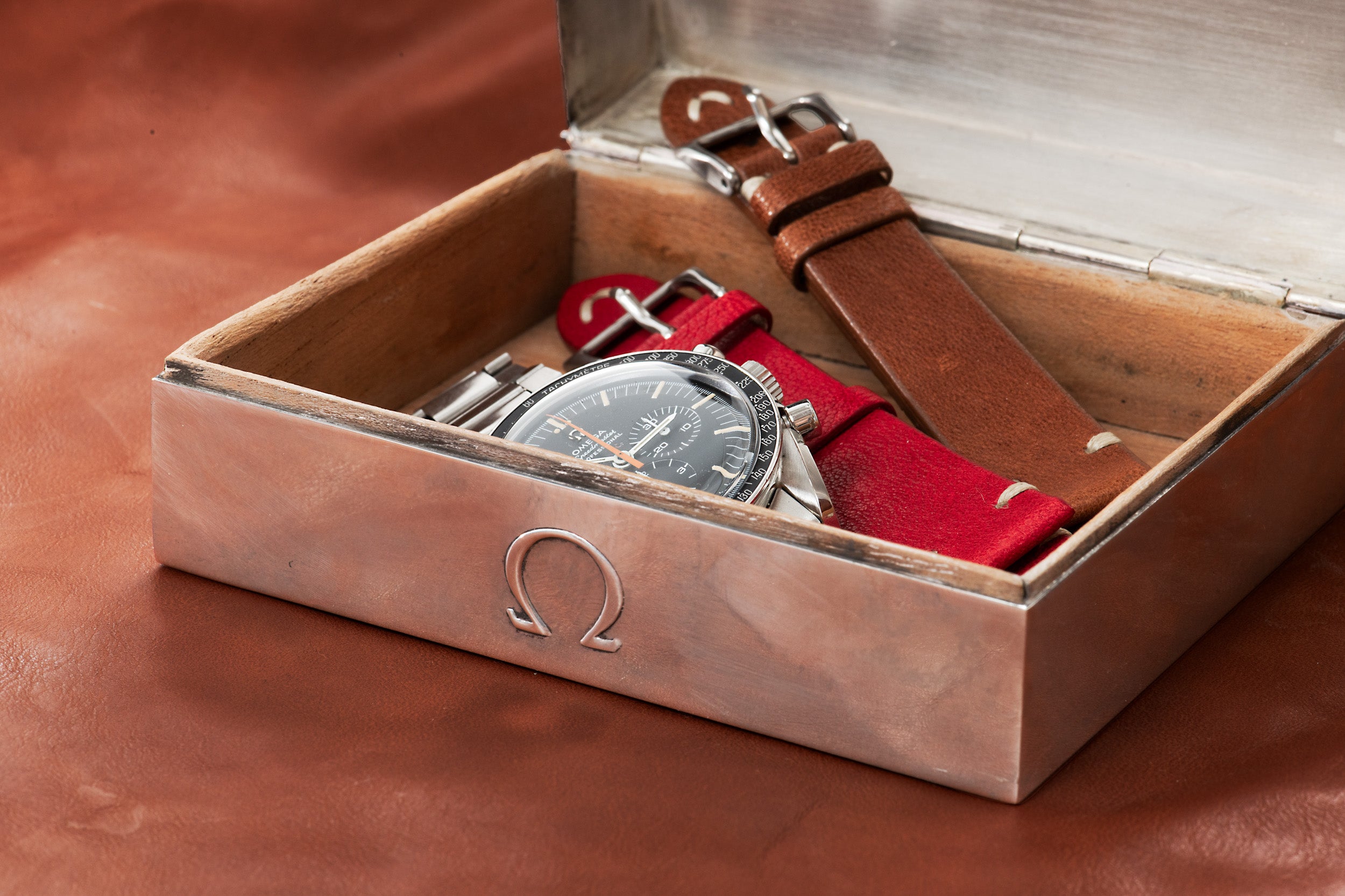 Omega Sterling Silver Presentation Box Analog Shift