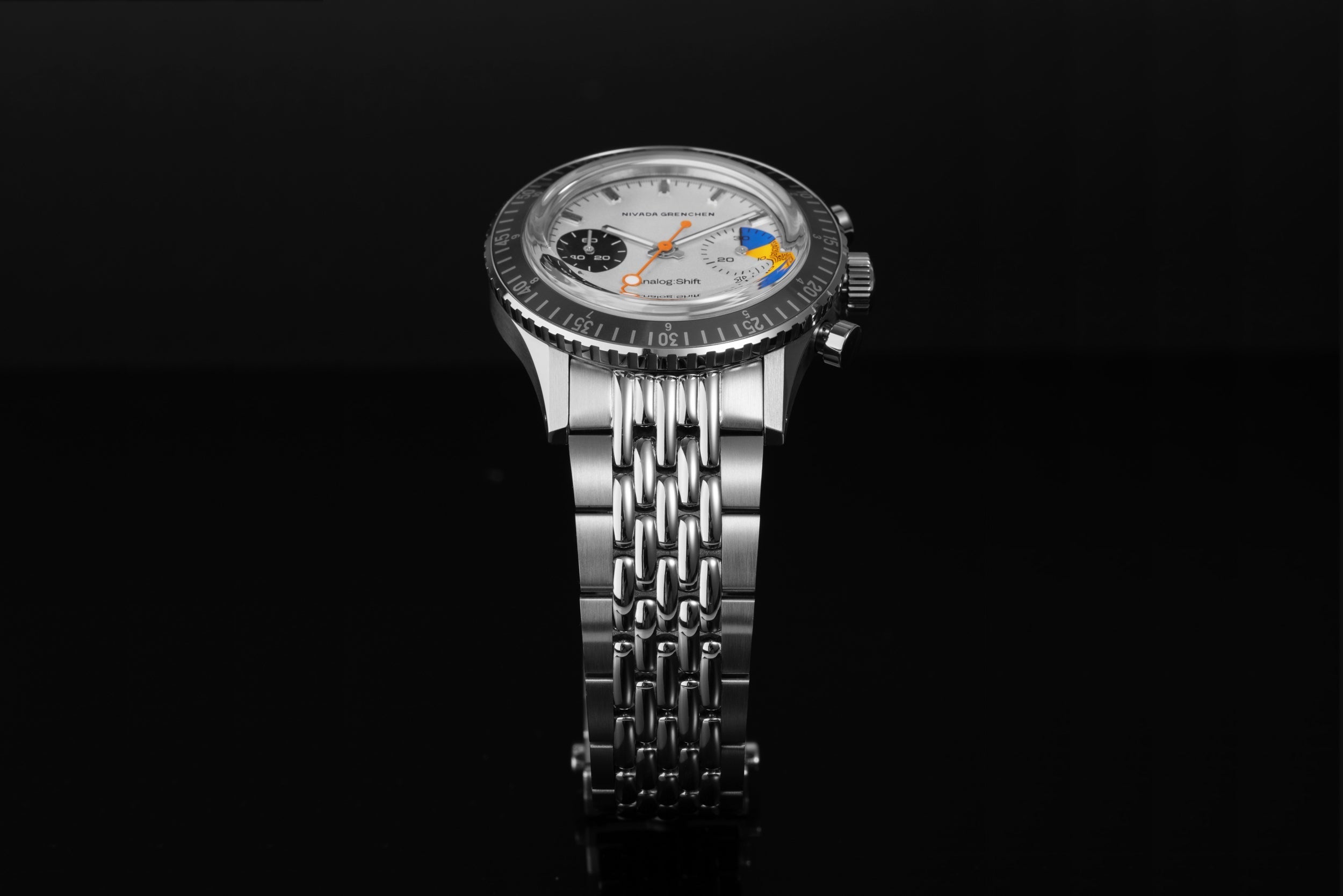 Nivada stainless steel back mineral crystal sale water resistant