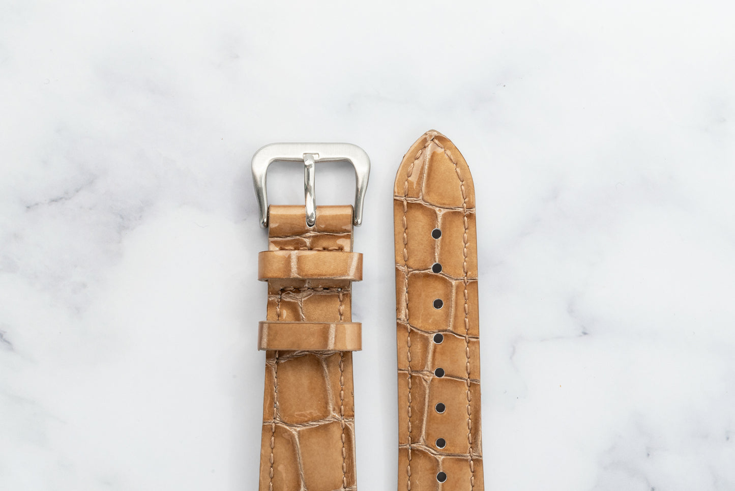 Monroe Blonde Gloss Alligator-Pattern Strap