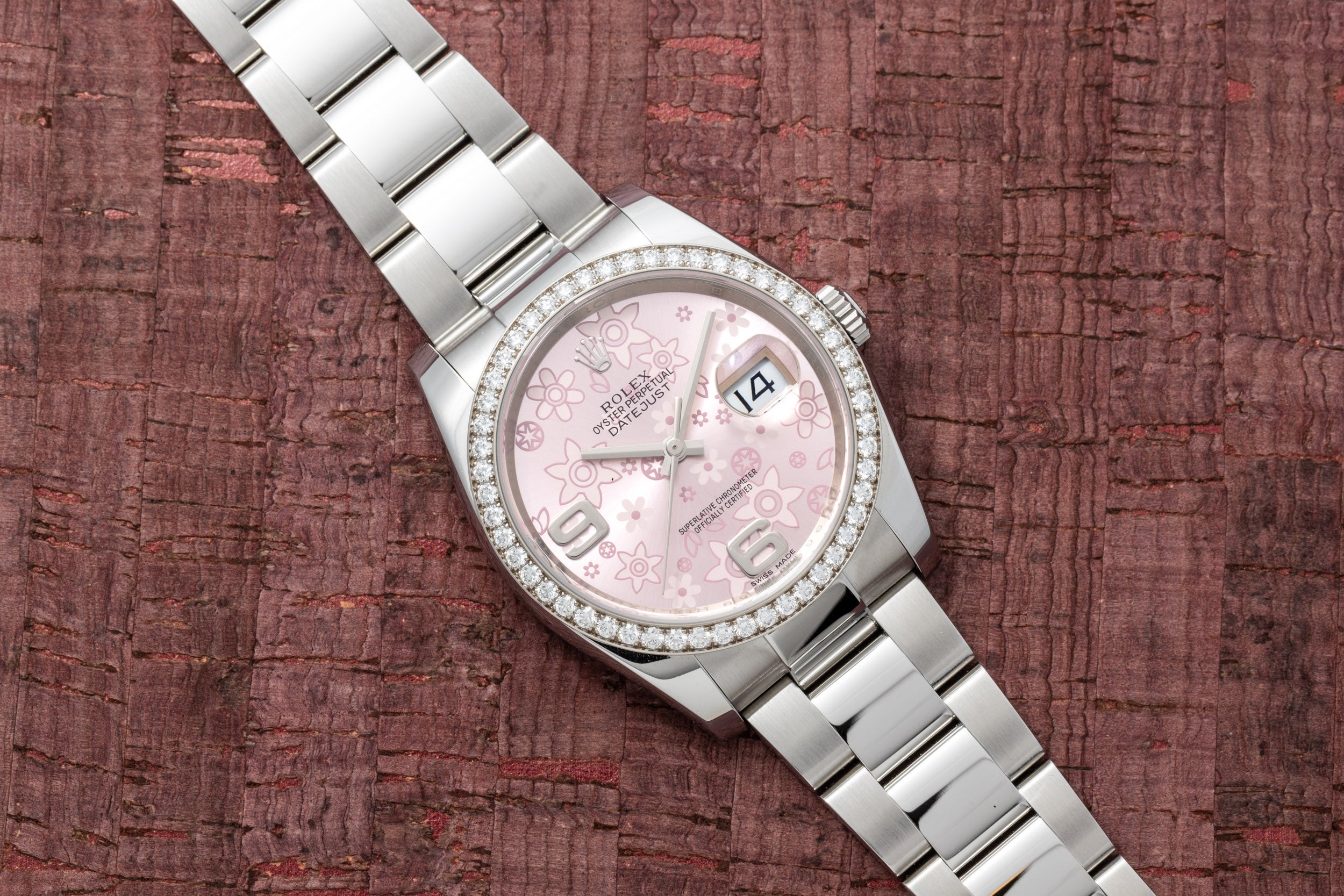 Rolex on sale pink floral