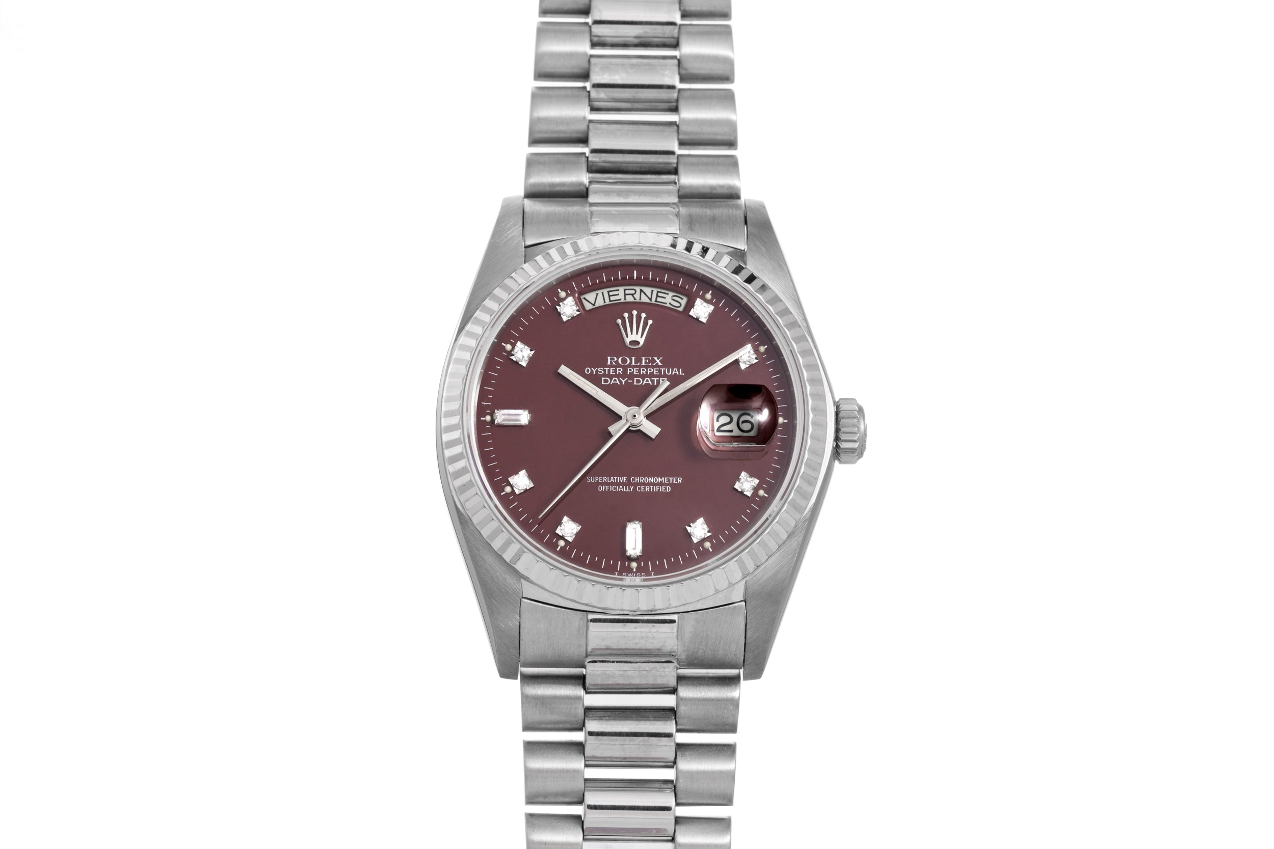 Rolex day sale date oxblood