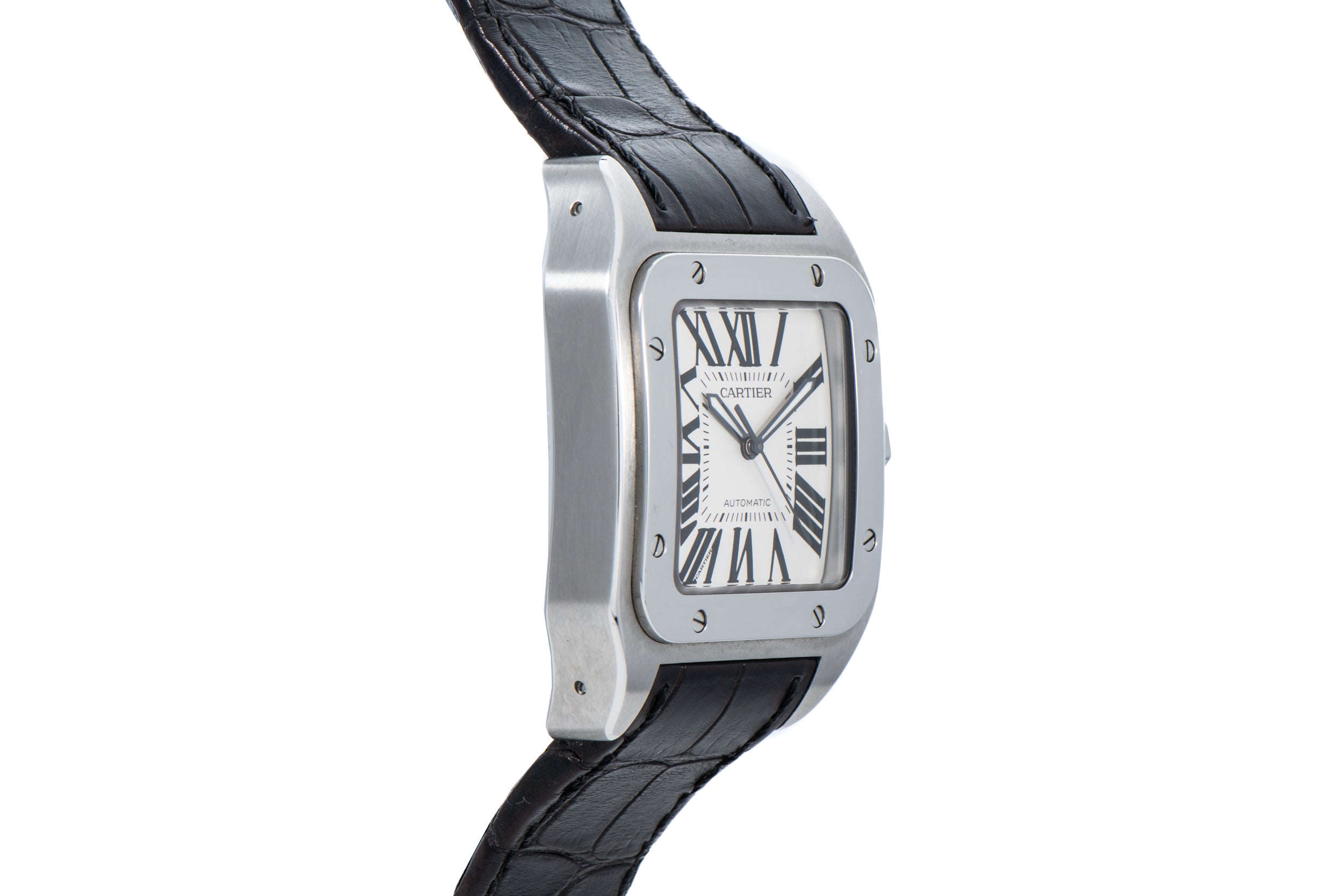 Cartier santos 100 store quartz stainless steel