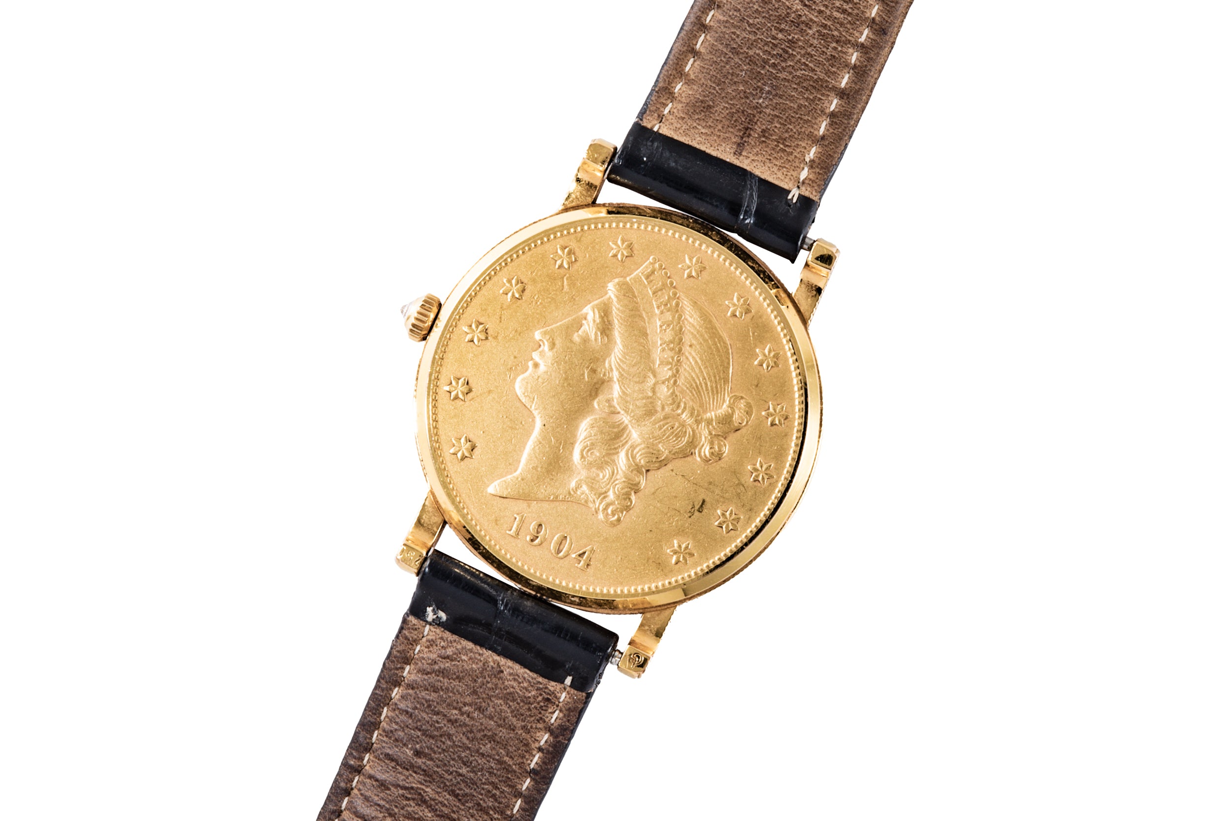 Corum United States 1904 Yellow Gold Coin Watch Analog Shift