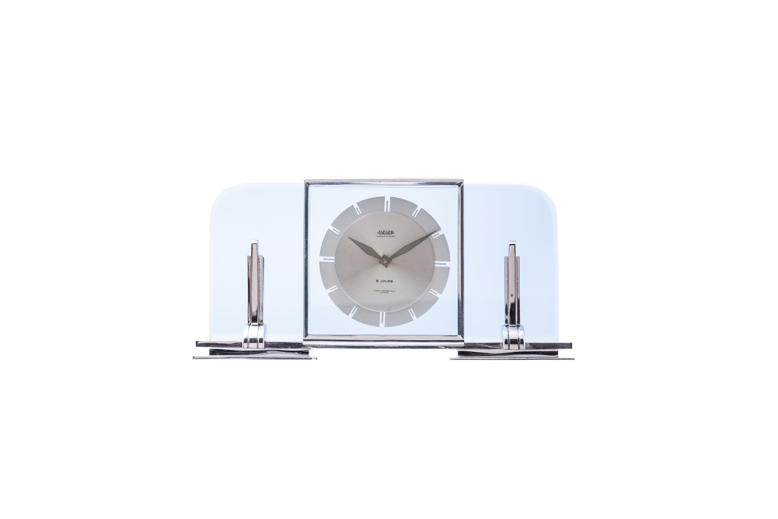 Jaeger LeCoultre 8 Day Desk Clock Art Deco Analog Shift