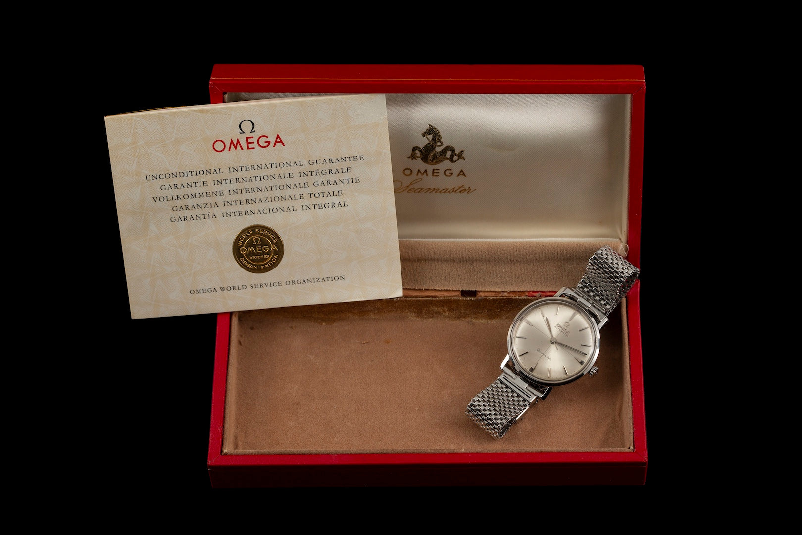 Omega Seamaster Steel Cross Hair Dial With Box & Papers. – Analog